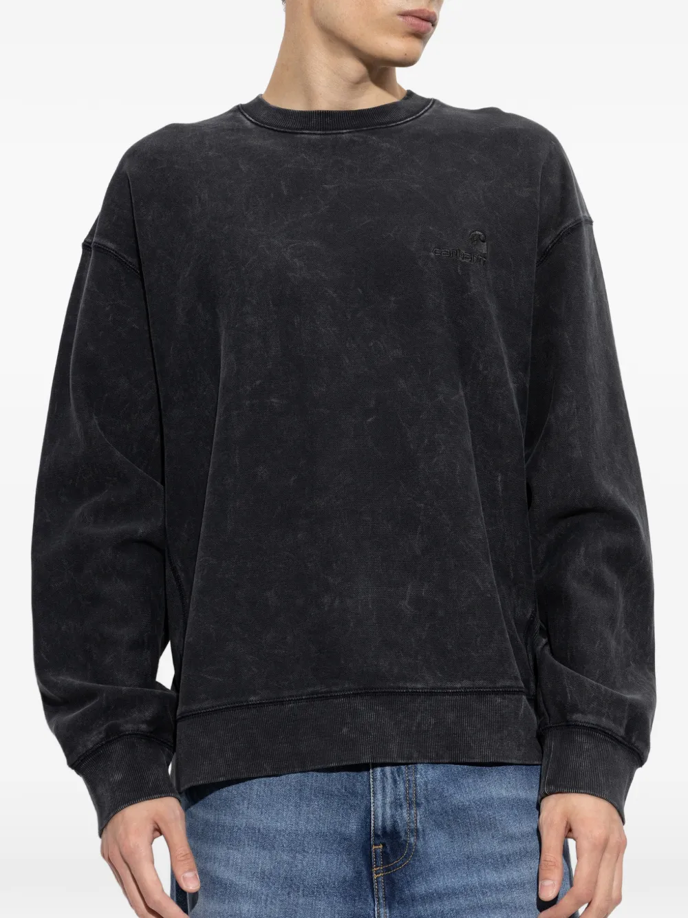 Carhartt WIP Lambert sweater met geborduurd logo Zwart