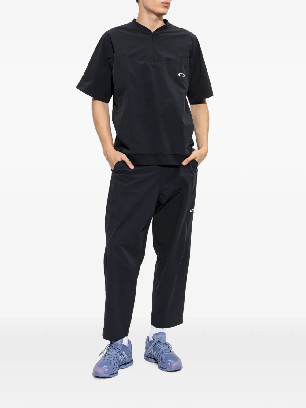 Oakley O-Blades T-shirt met geborduurd logo en kwartrits Zwart