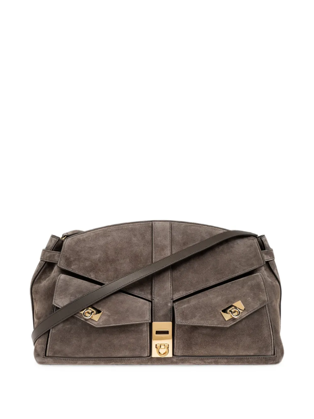 Ferragamo Hug suede shoulder bag - Grey