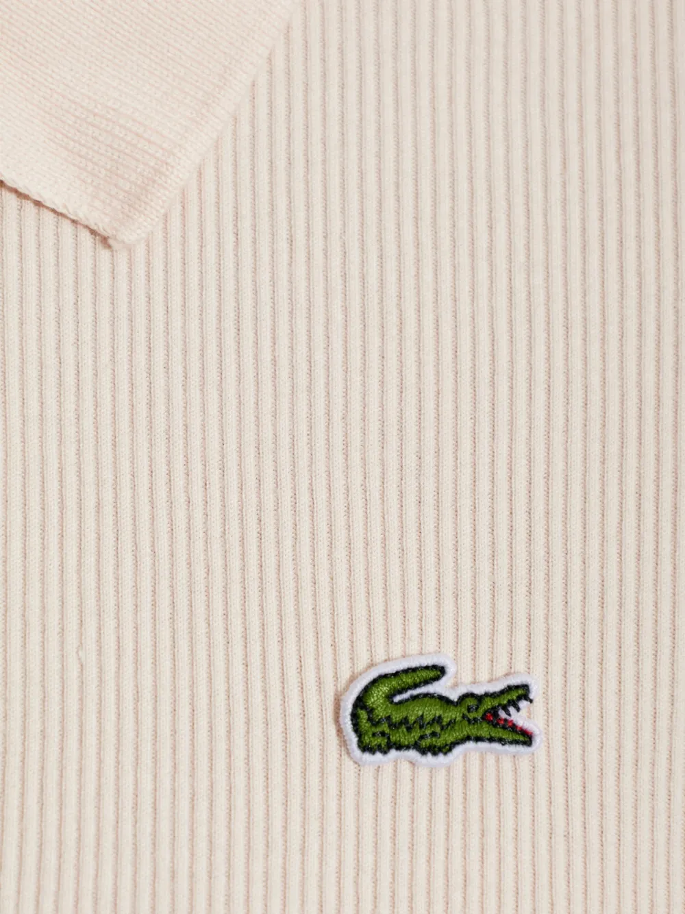 Lacoste ribbed long-sleeve polo shirt Roze