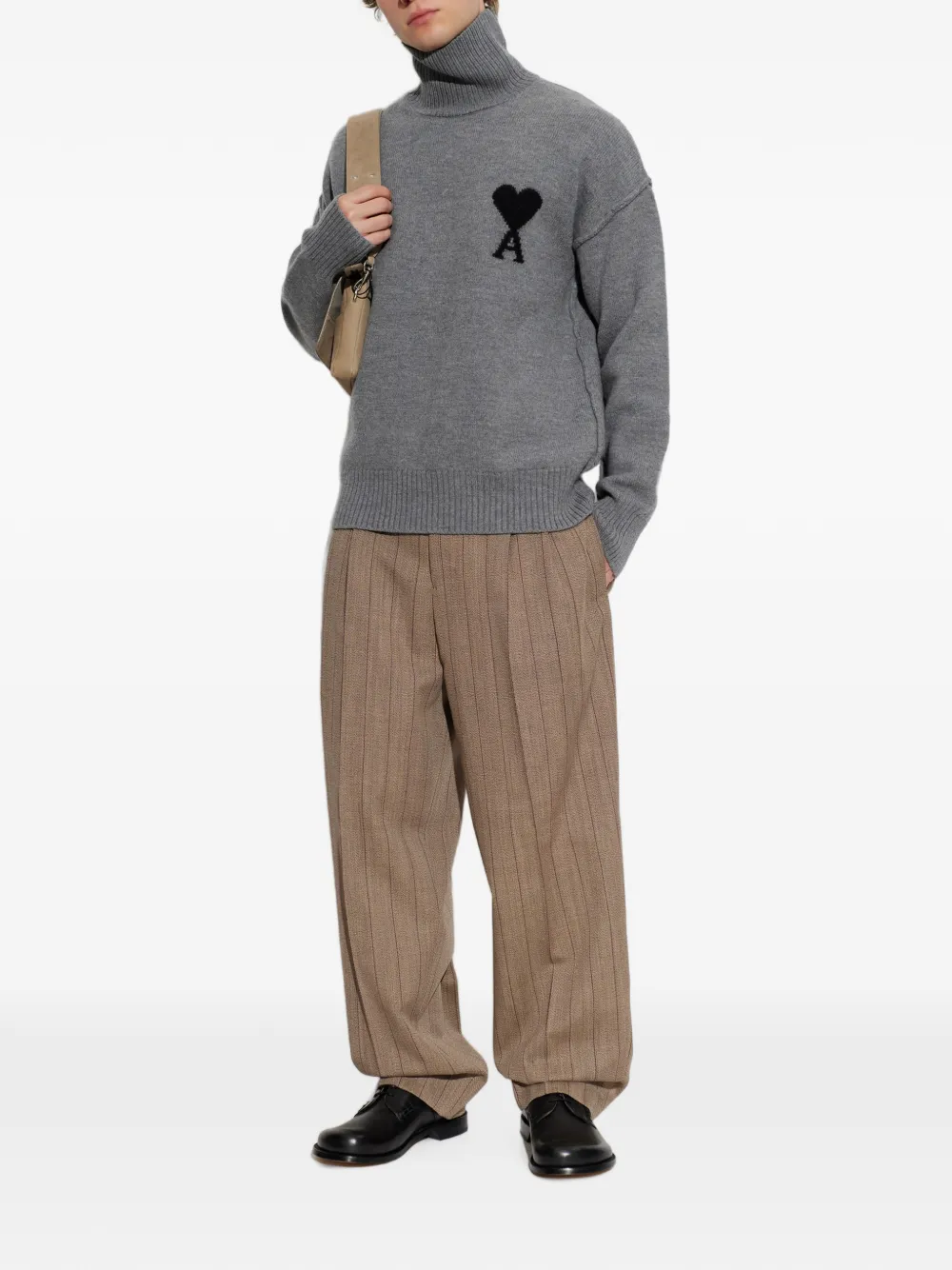 AMI Paris Ami de Coeur turtleneck sweater Grijs