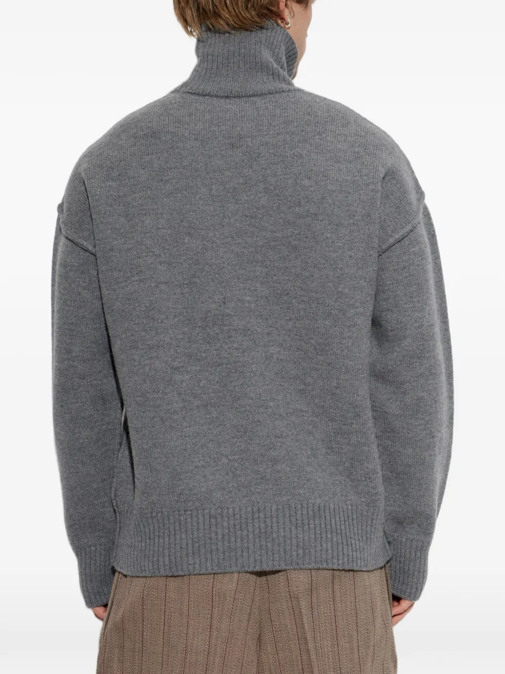 AMI Paris Ami de Coeur turtleneck sweater Grijs