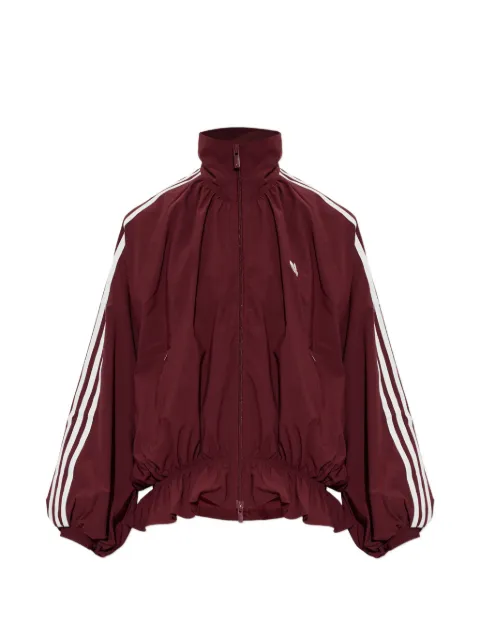 adidas 3-Stripes gathered-detail oversized jacket