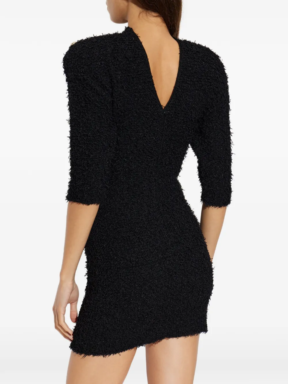 Balmain Midi-jurk verfraaid met knoop Zwart