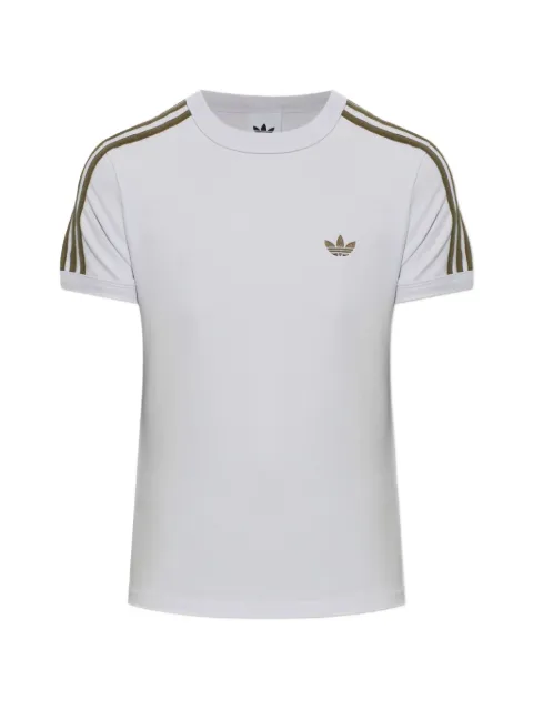 adidas logo-embroidered stripe-detail T-shirt