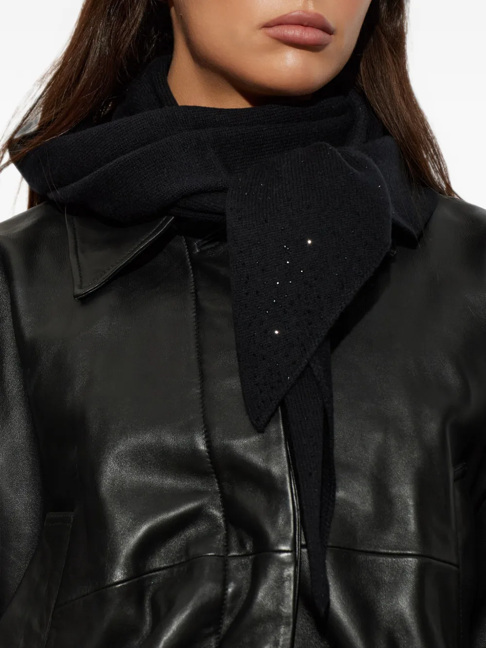 Zadig&Voltaire Lucy smalle sjaal Zwart