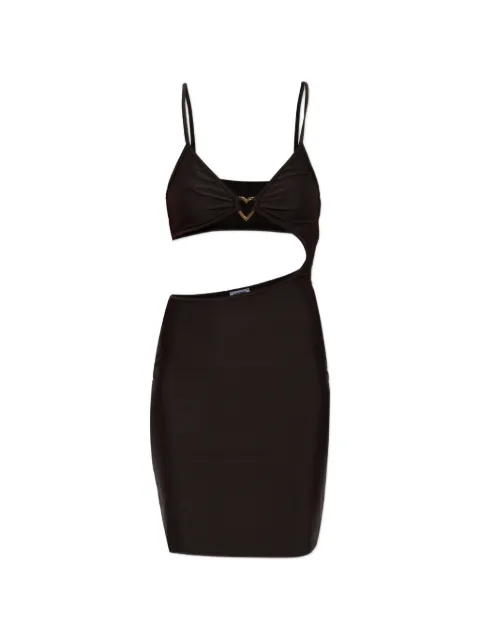 Moschino heart-appliqué cut-out mini dress