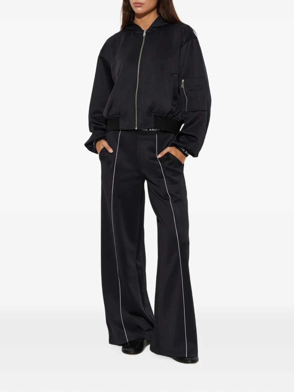 ANINE BING Sarita bomberjack met capuchon Zwart
