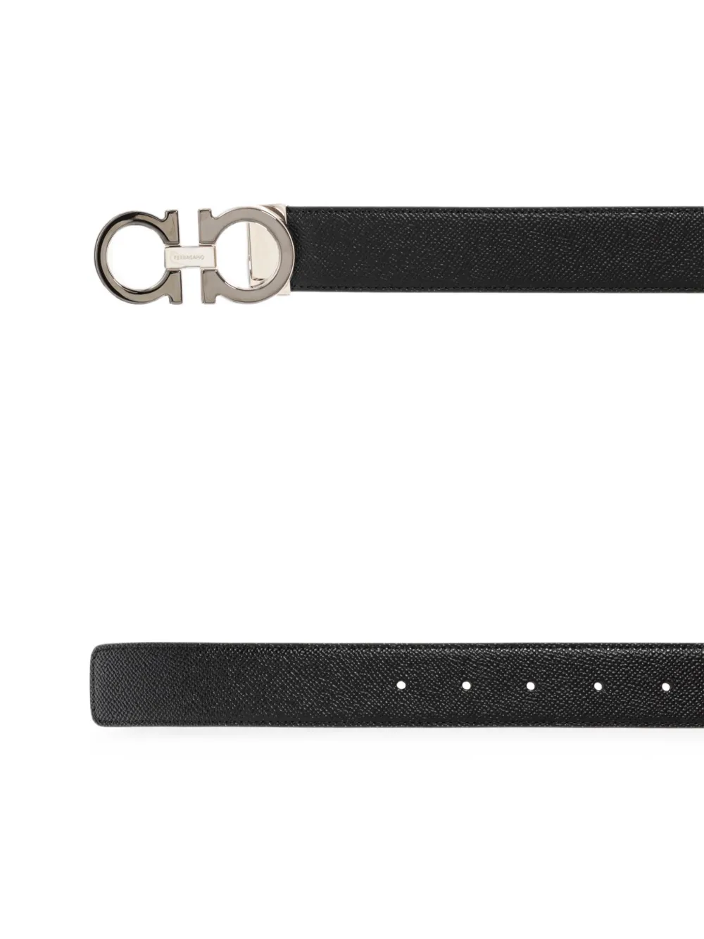 Ferragamo Gancini reversible belt set Zwart