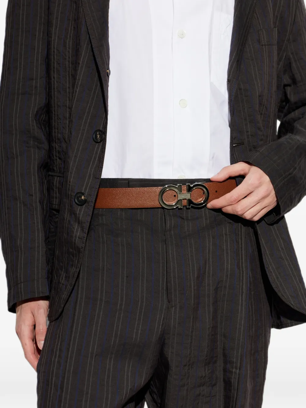 Ferragamo Gancini reversible belt set Zwart