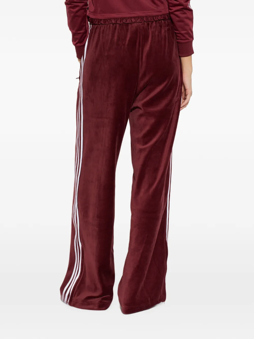 adidas velour side-stripe track pants Rood