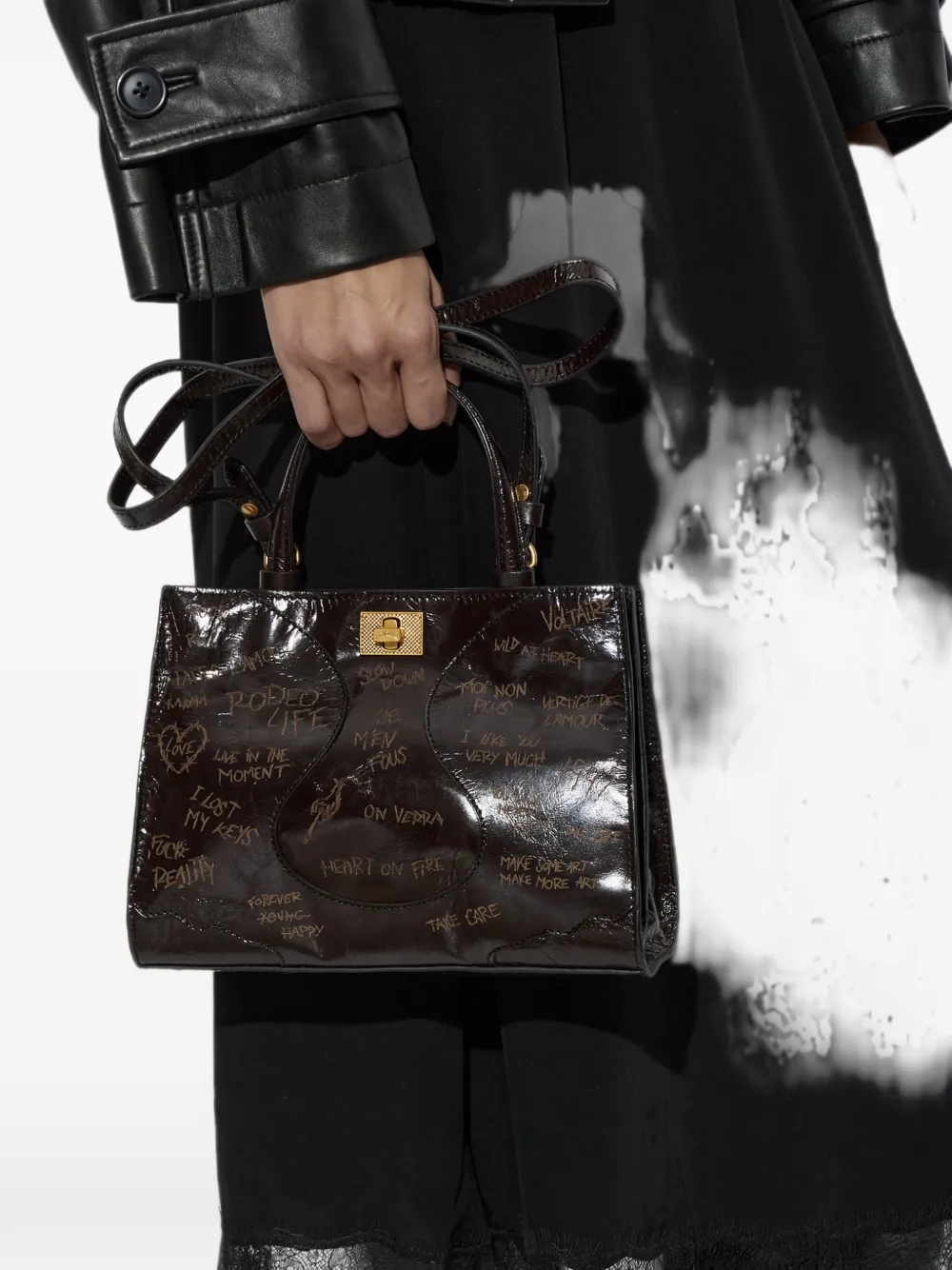 Zadig&Voltaire Shopper met graffiti-print Bruin