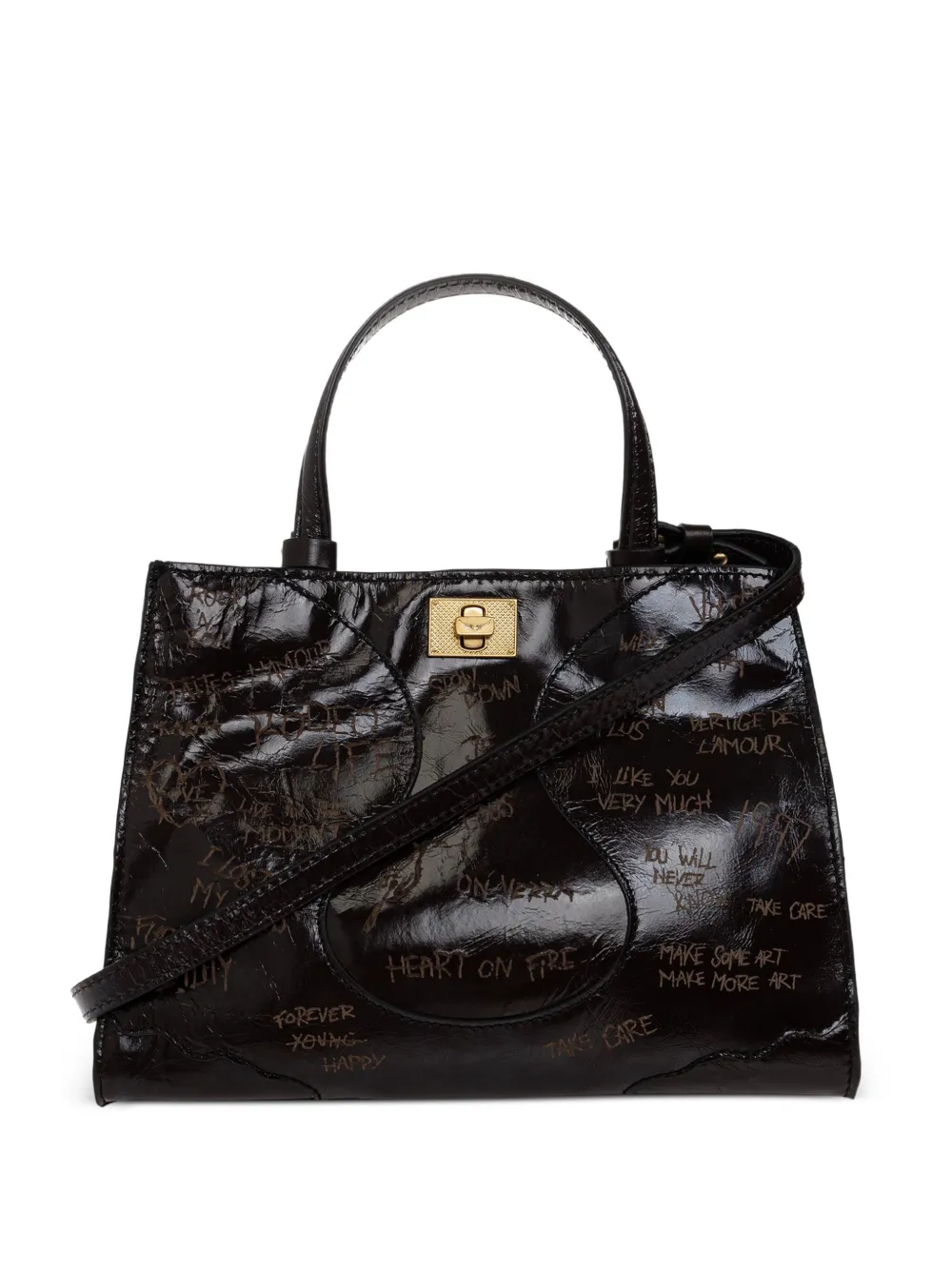 Zadig&Voltaire graffiti-print leather tote bag