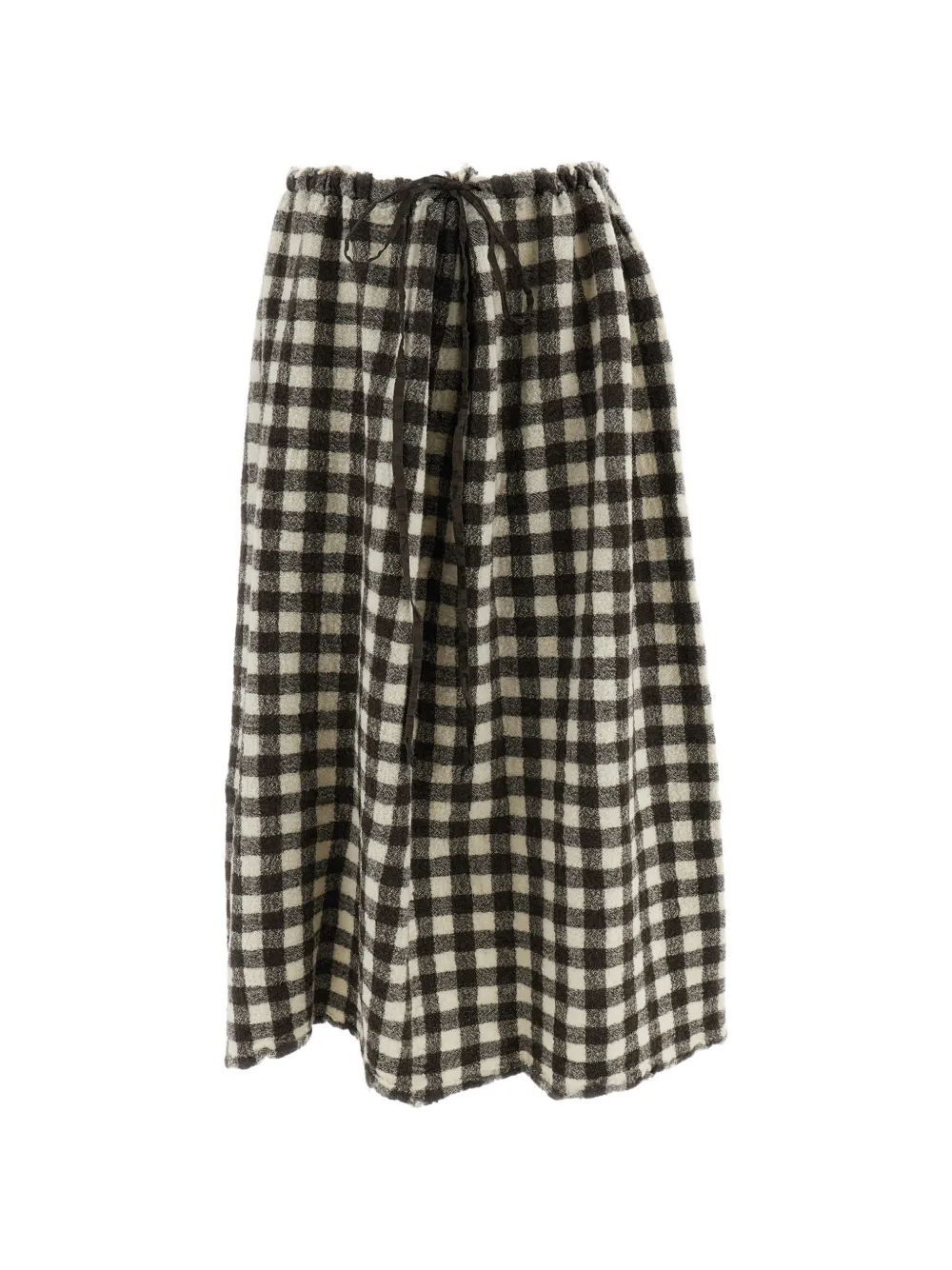 Daniela Gregis Coulisse gingham-check drawstring midi skirt