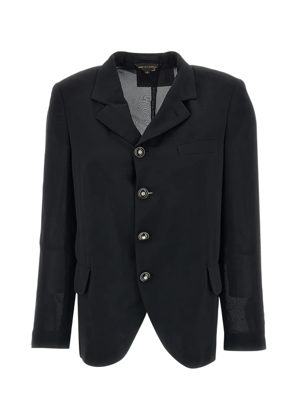 Comme Des Garçons sheer-panelled button-up jacket