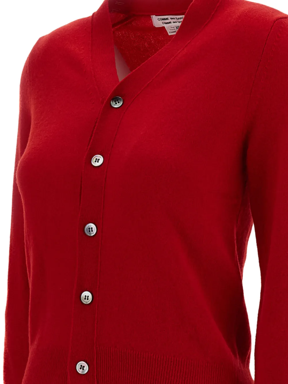 Comme Des Garçons V-neck cashmere cardigan Rood