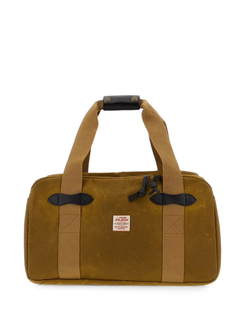 Filson small Tin Cloth canvas logo-patch holdalls bag - Marrone