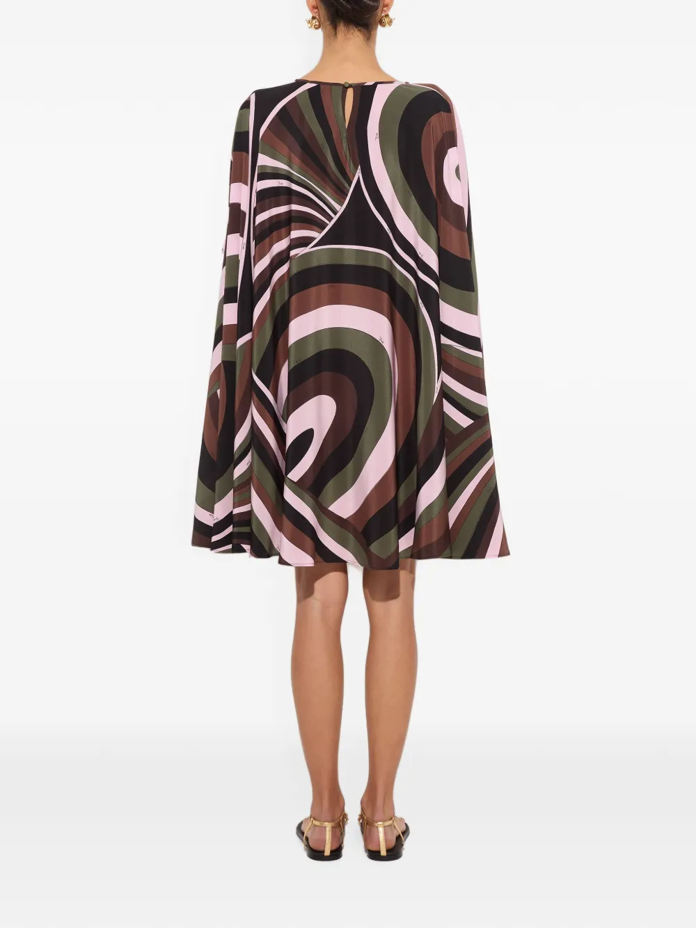 PUCCI Crêpe de chine tuniek met Iride-print Bruin