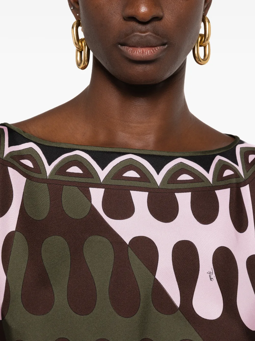 PUCCI Zijden blouse met Leocorno-print Roze