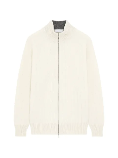 Lardini ribbed-knit zip-up sweater