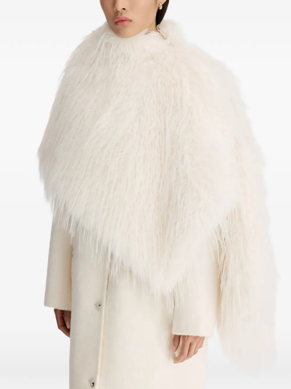LouLou de Saison Zari cape van imitatiebont Beige