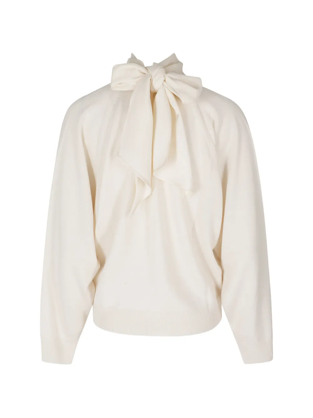 Semicouture Kathi bow-detail raglan-sleeve sweater Beige