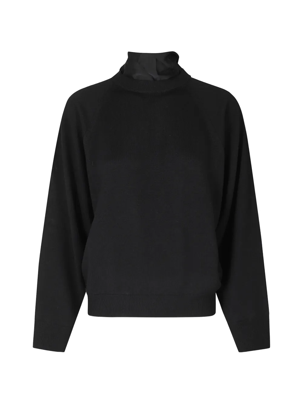 Semicouture bow-detail raglan-sleeve sweater Zwart