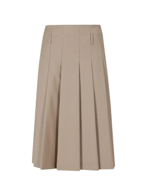 Tela pleated belt-loop midi skirt