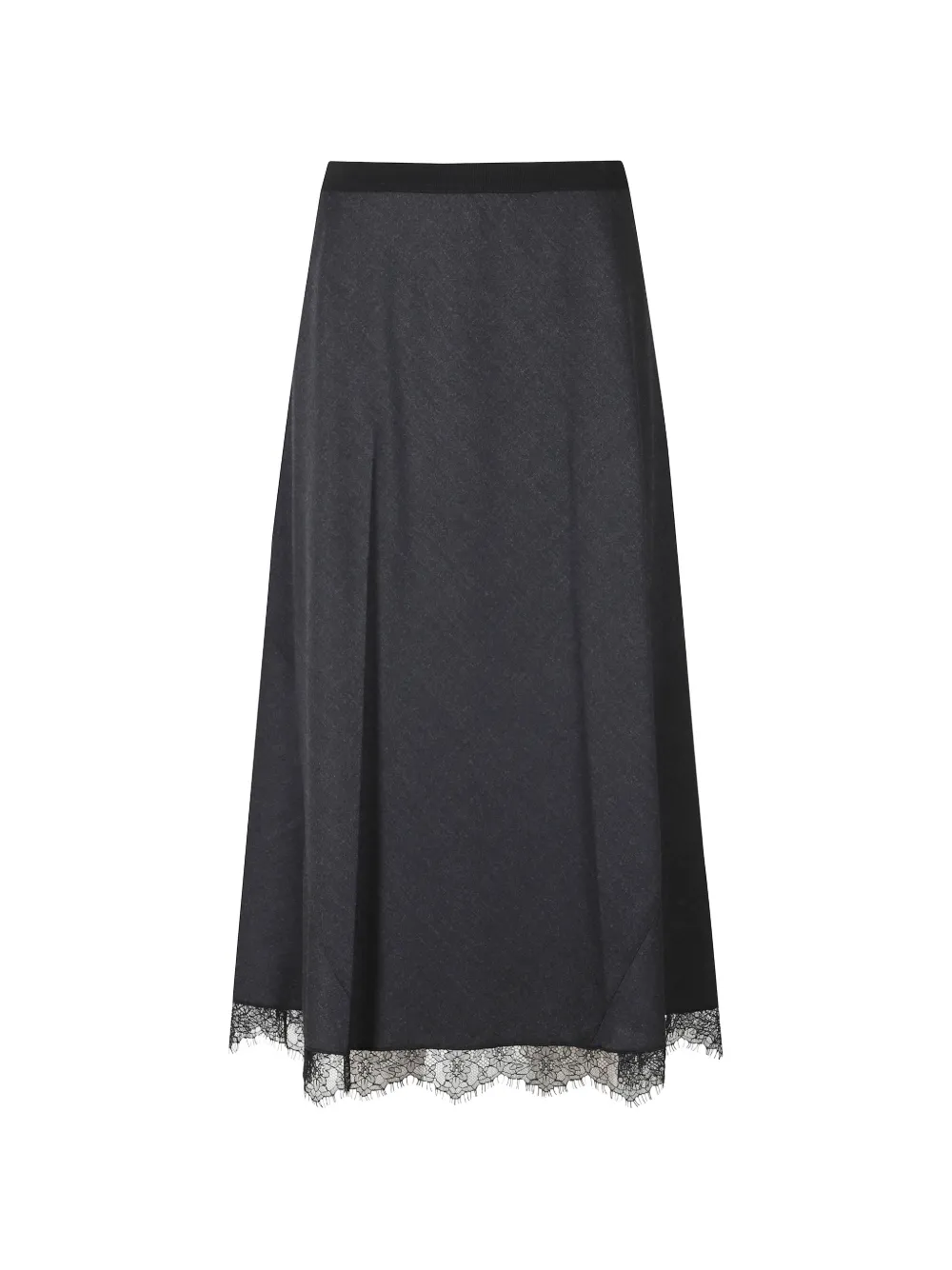 Tela lace-trim panelled midi skirt - Grigio