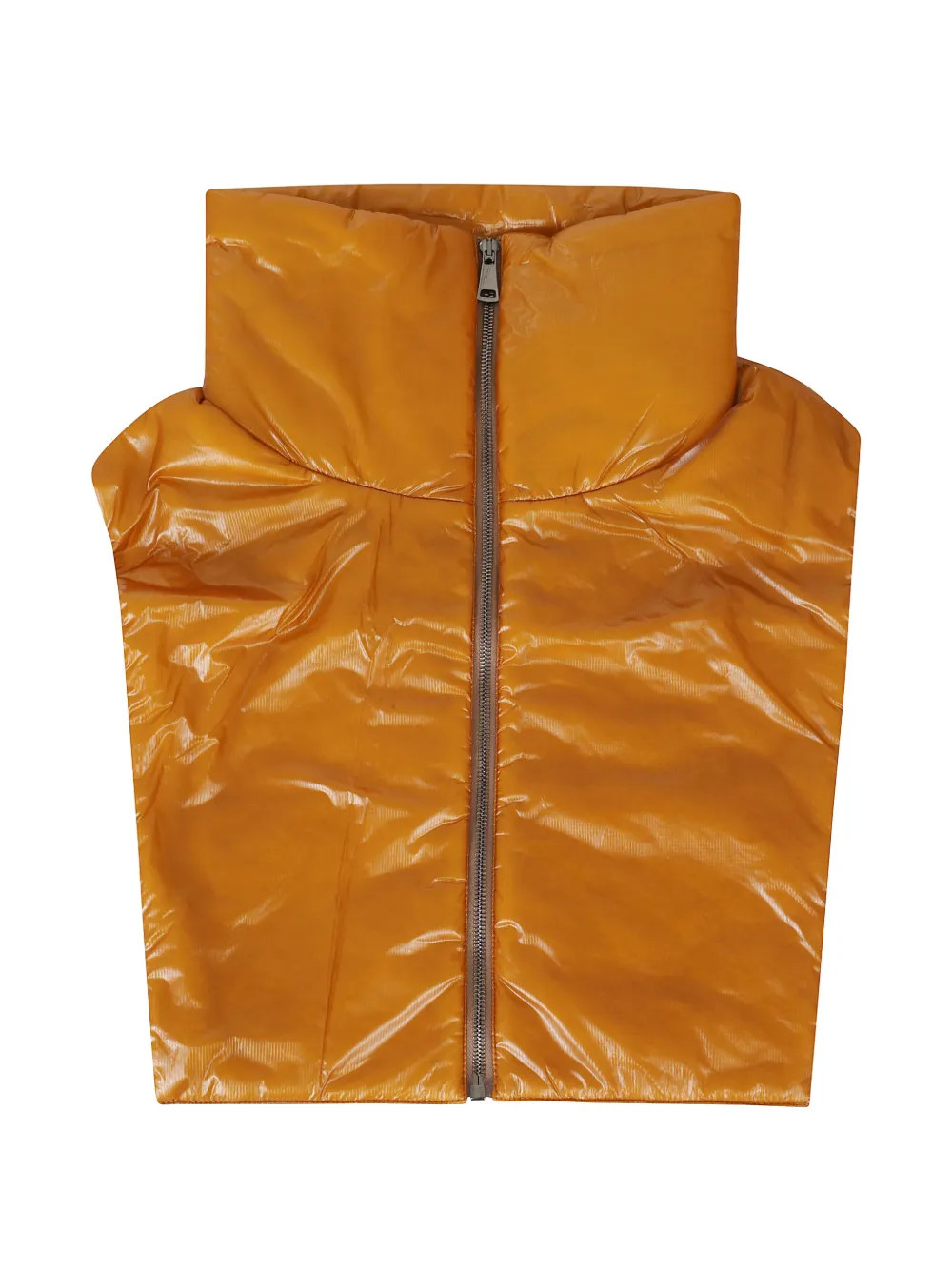 Tela Padded Zip-up Scarf In Brown