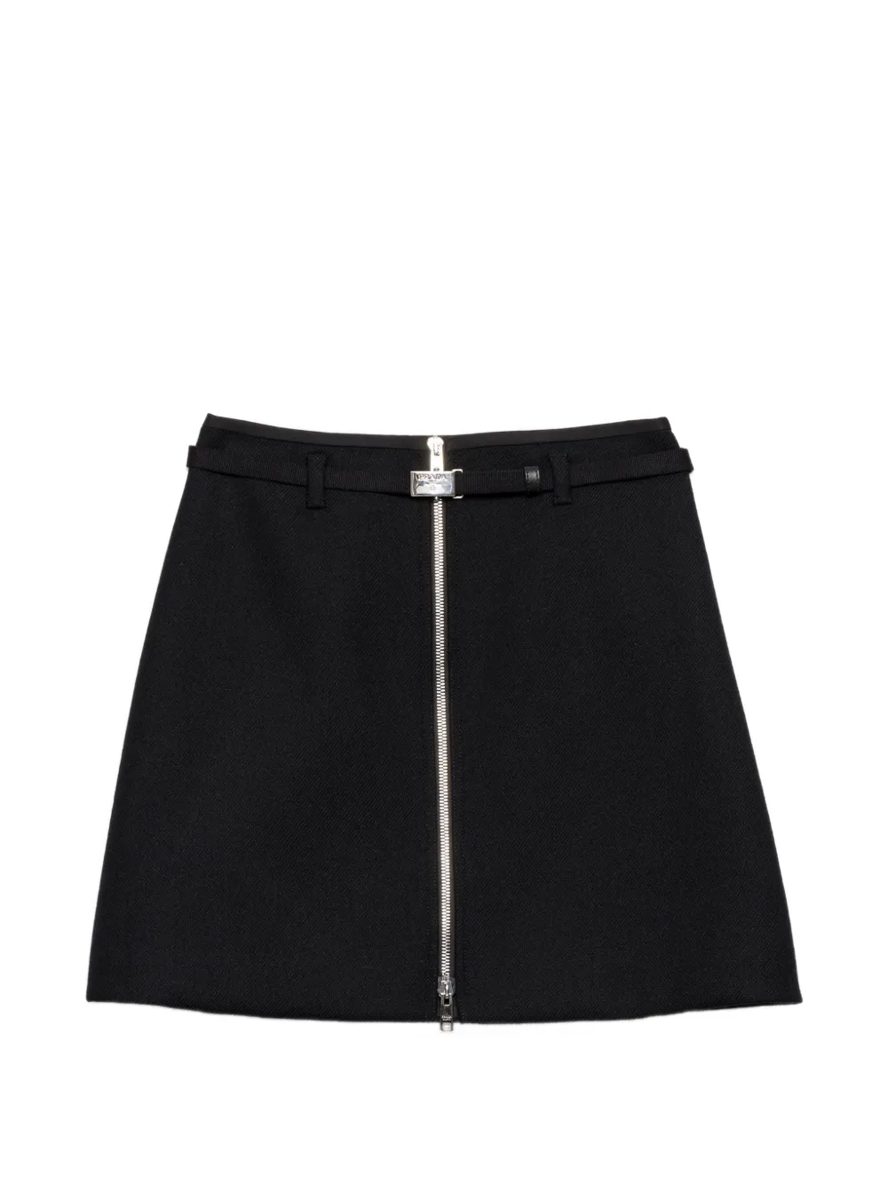 Prada double wool miniskirt - Nero