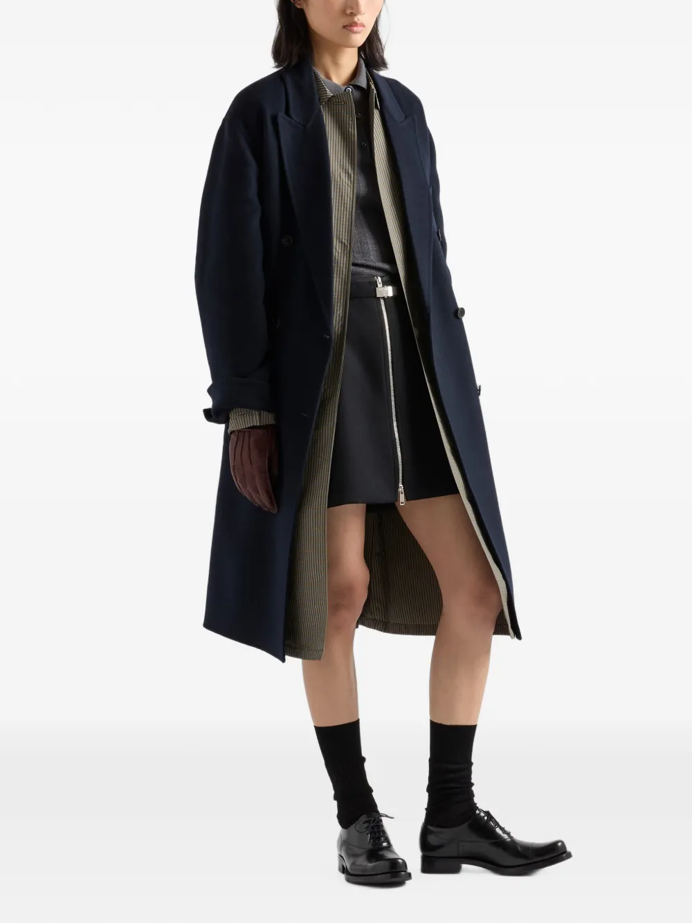 Prada Wollen mini-rok Zwart