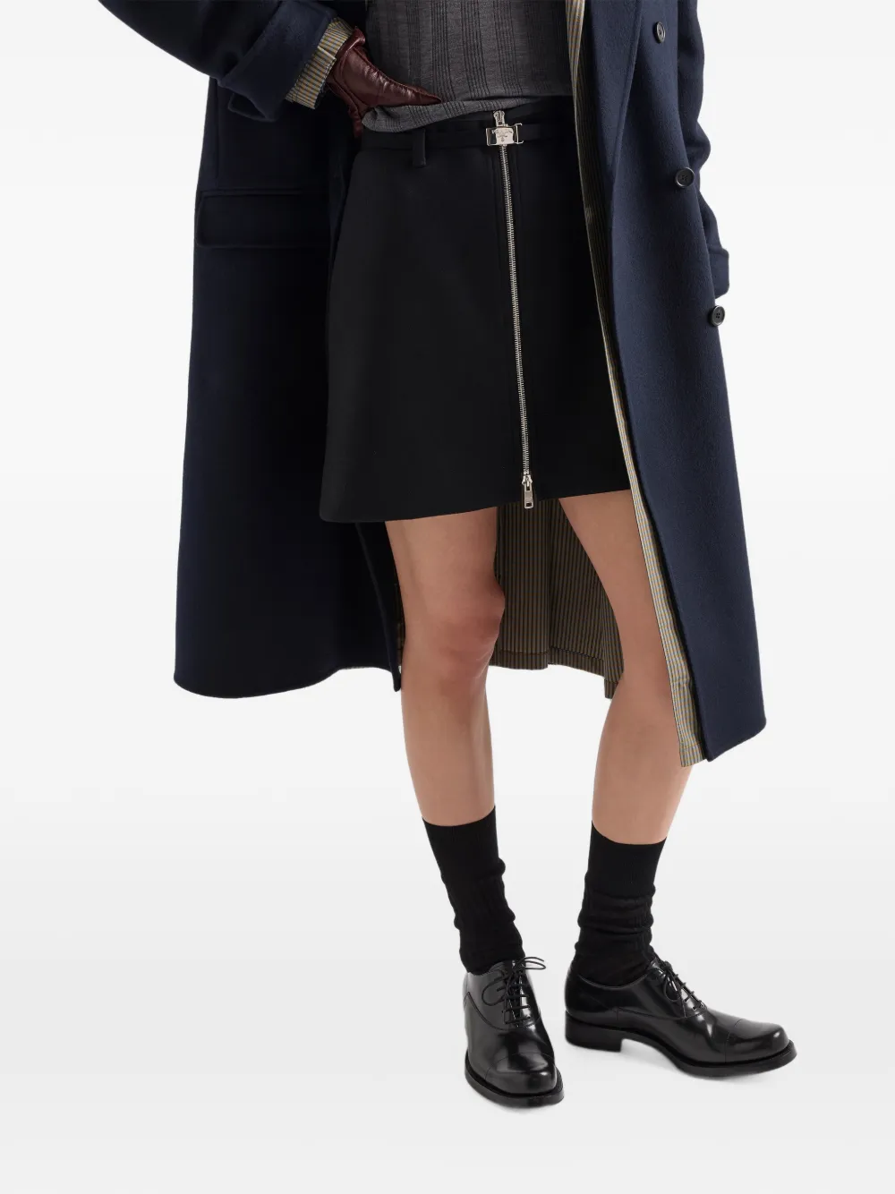 Prada Wollen mini-rok Zwart