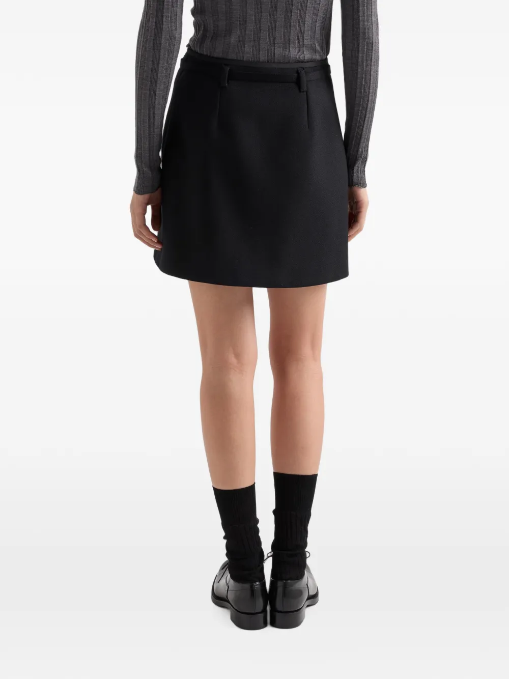 Prada Wollen mini-rok Zwart