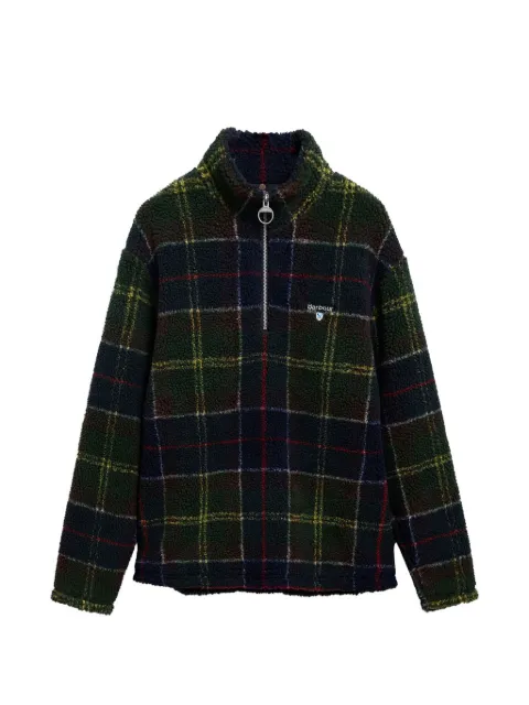Barbour Tartan half-zip fleece sweatshirt