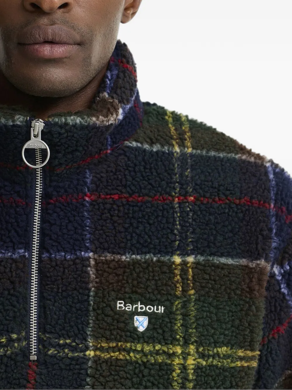 Barbour Tartan half-zip fleece sweatshirt Blauw