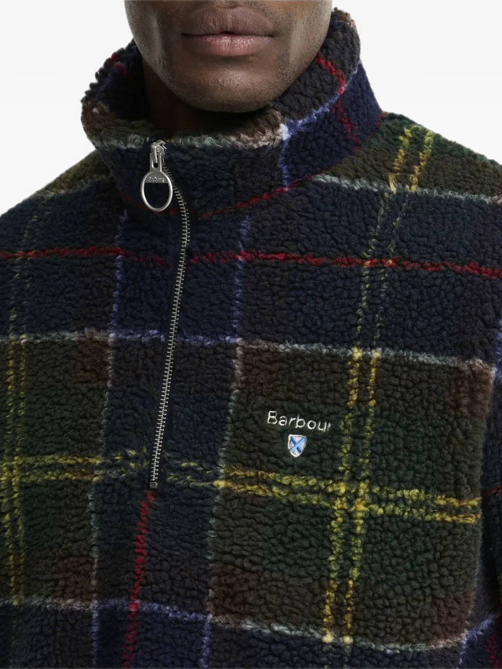 Barbour Tartan half-zip fleece sweatshirt Blauw