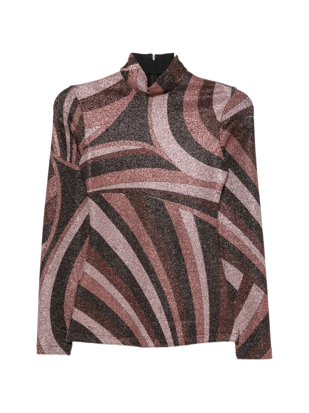 PUCCI Lurex top met hoge hals en Iride-print Bruin