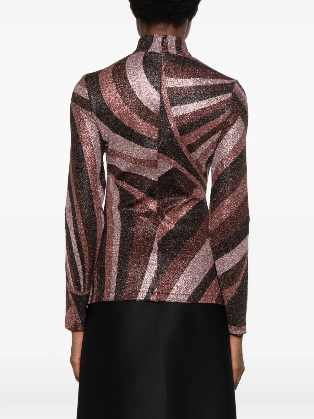 PUCCI Lurex top met hoge hals en Iride-print Bruin