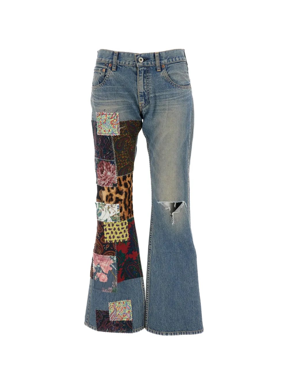 Junya Watanabe patchwork distressed jeans