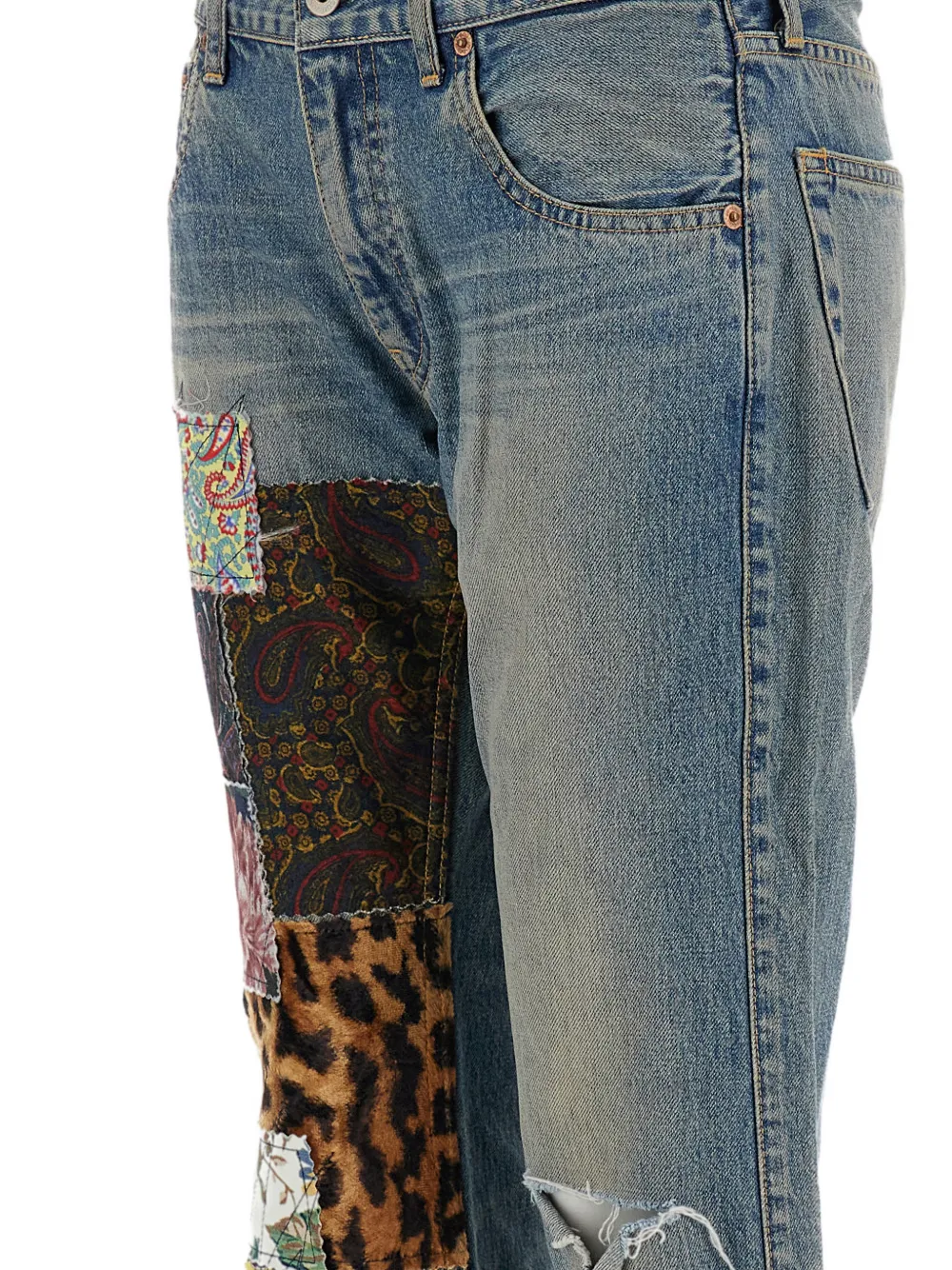 Junya Watanabe Jeans met patchwork Blauw