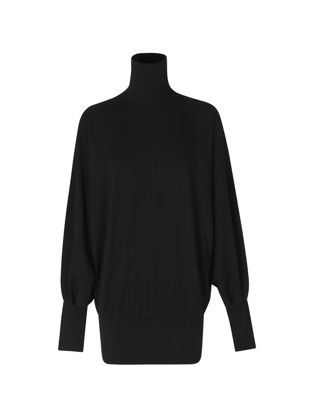 Darkpark High-neck Batwing-sleeve Top In Black