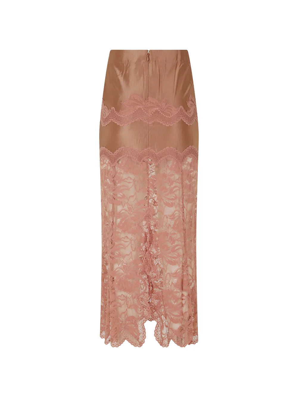 Rabanne Camel midi-rok van kant en jersey Oranje
