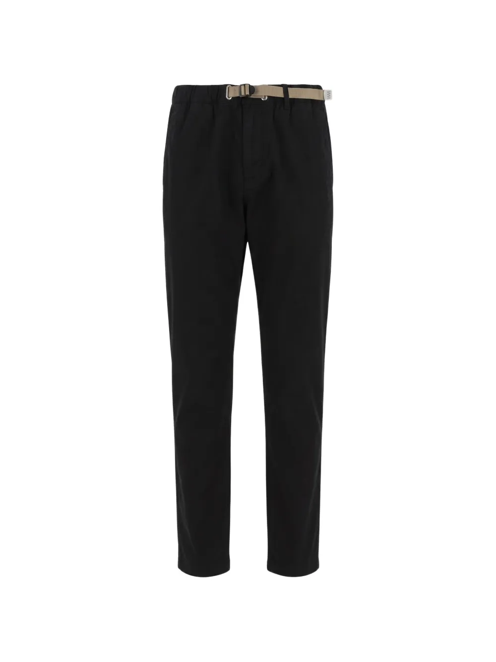 White Sand Belted Elasticated-waist Trousers In Black