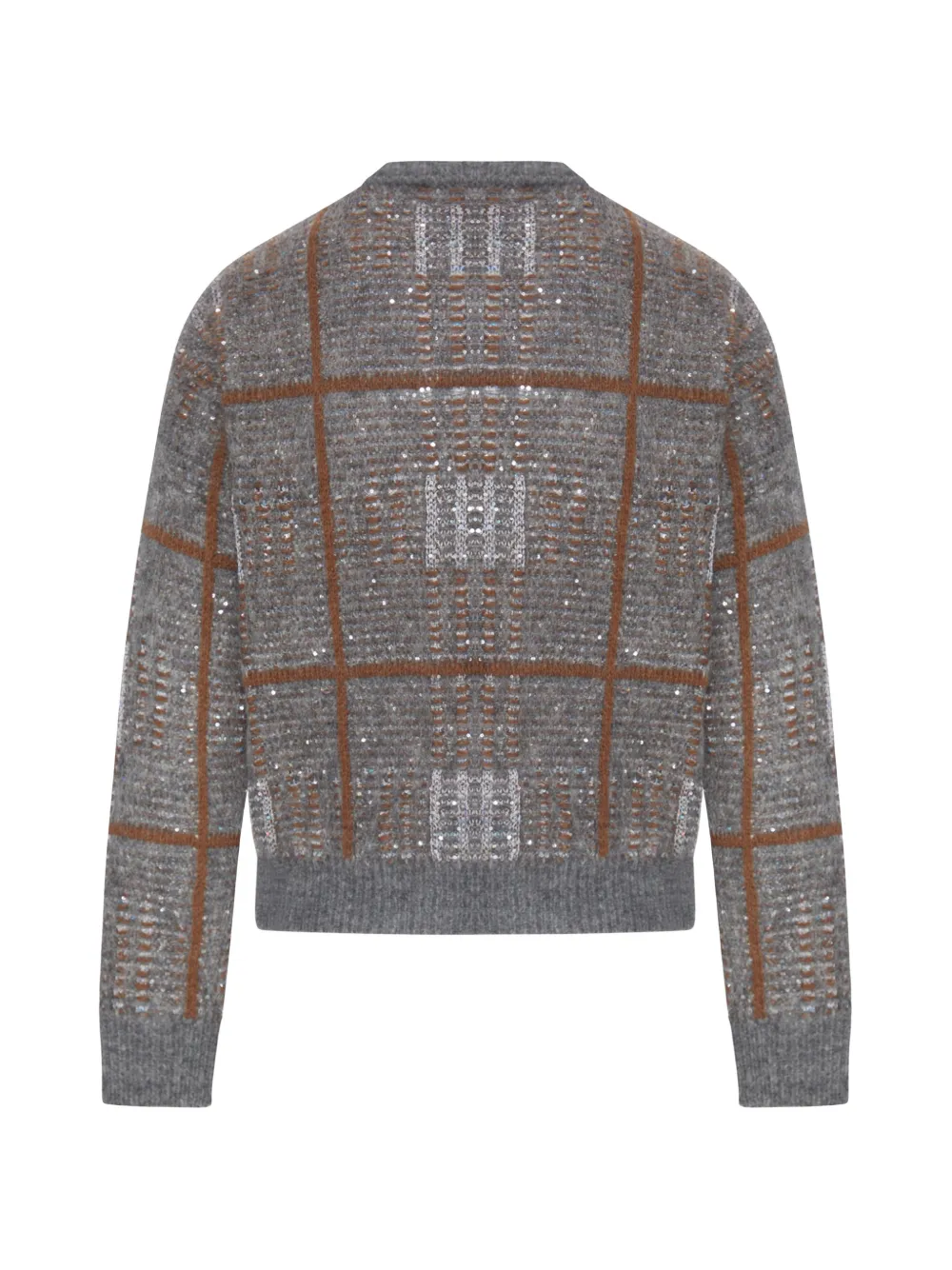 Max Mara sequin-embellished checked sweater Grijs