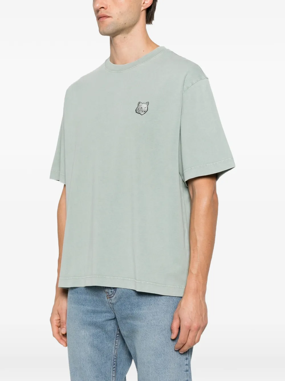 Maison Kitsuné T-shirt met logopatch Groen