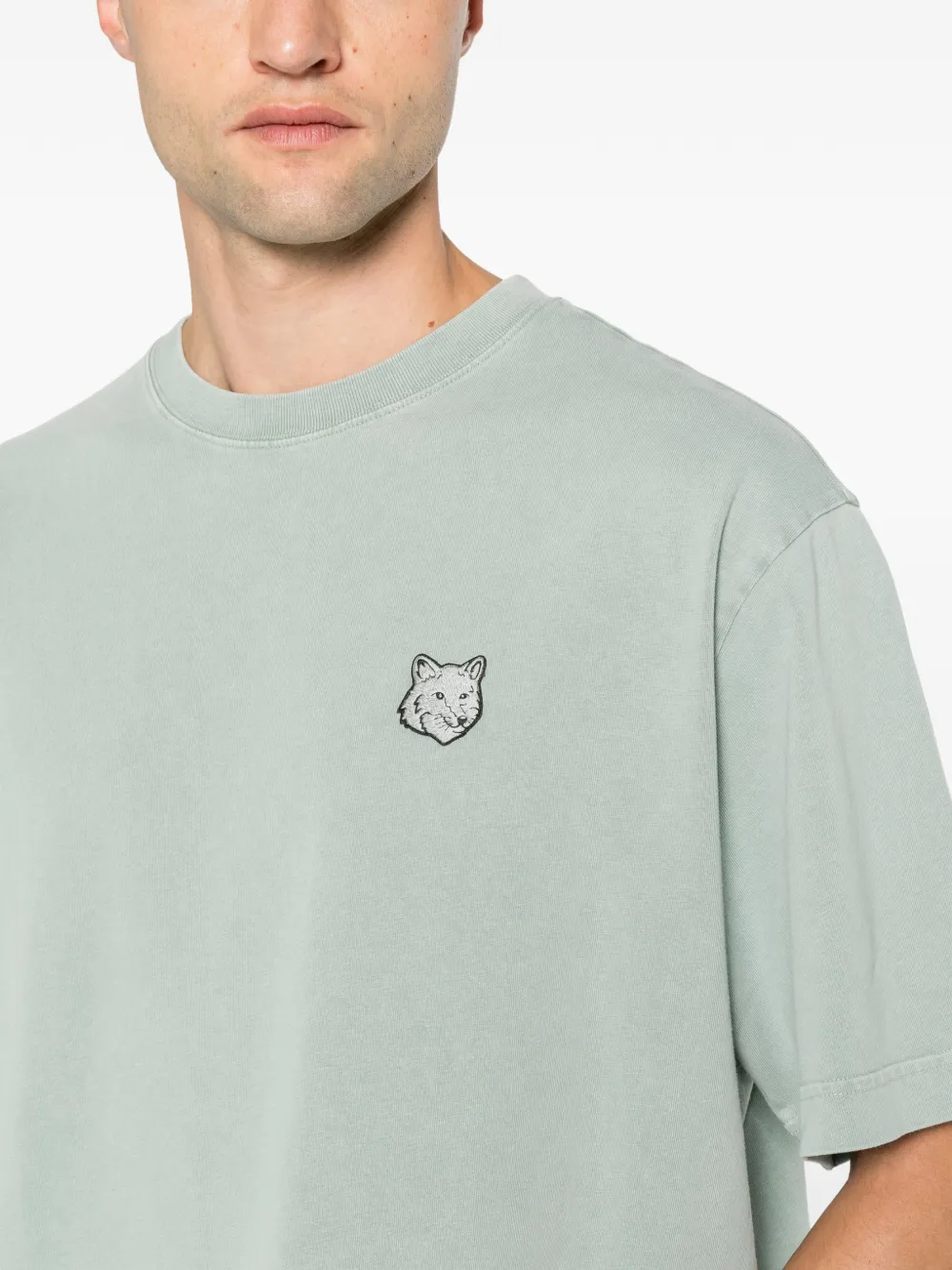 Maison Kitsuné T-shirt met logopatch Groen