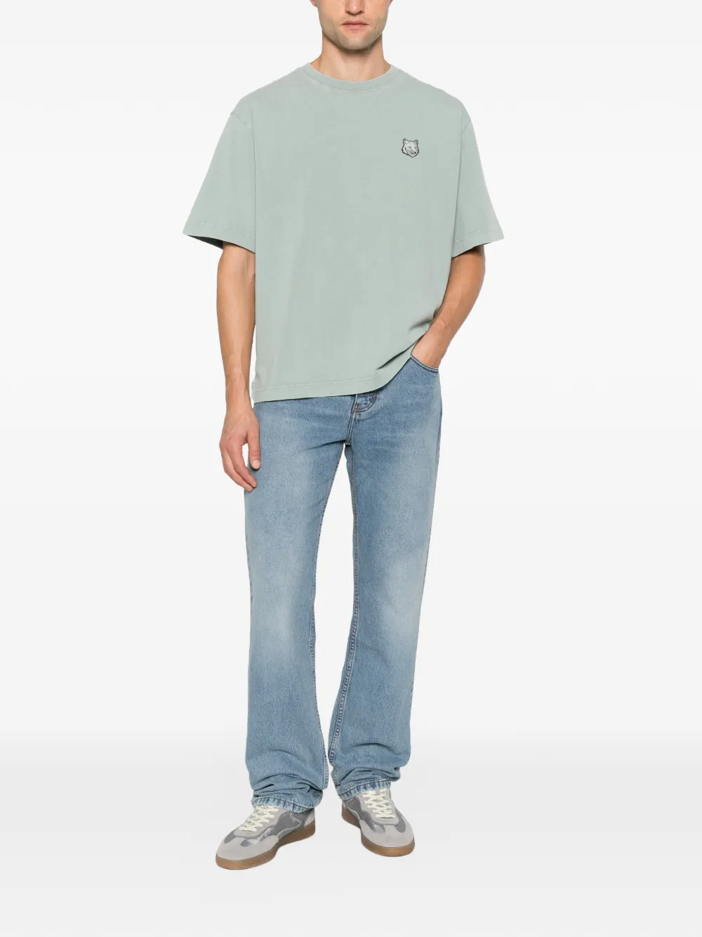 Maison Kitsuné T-shirt met logopatch Groen