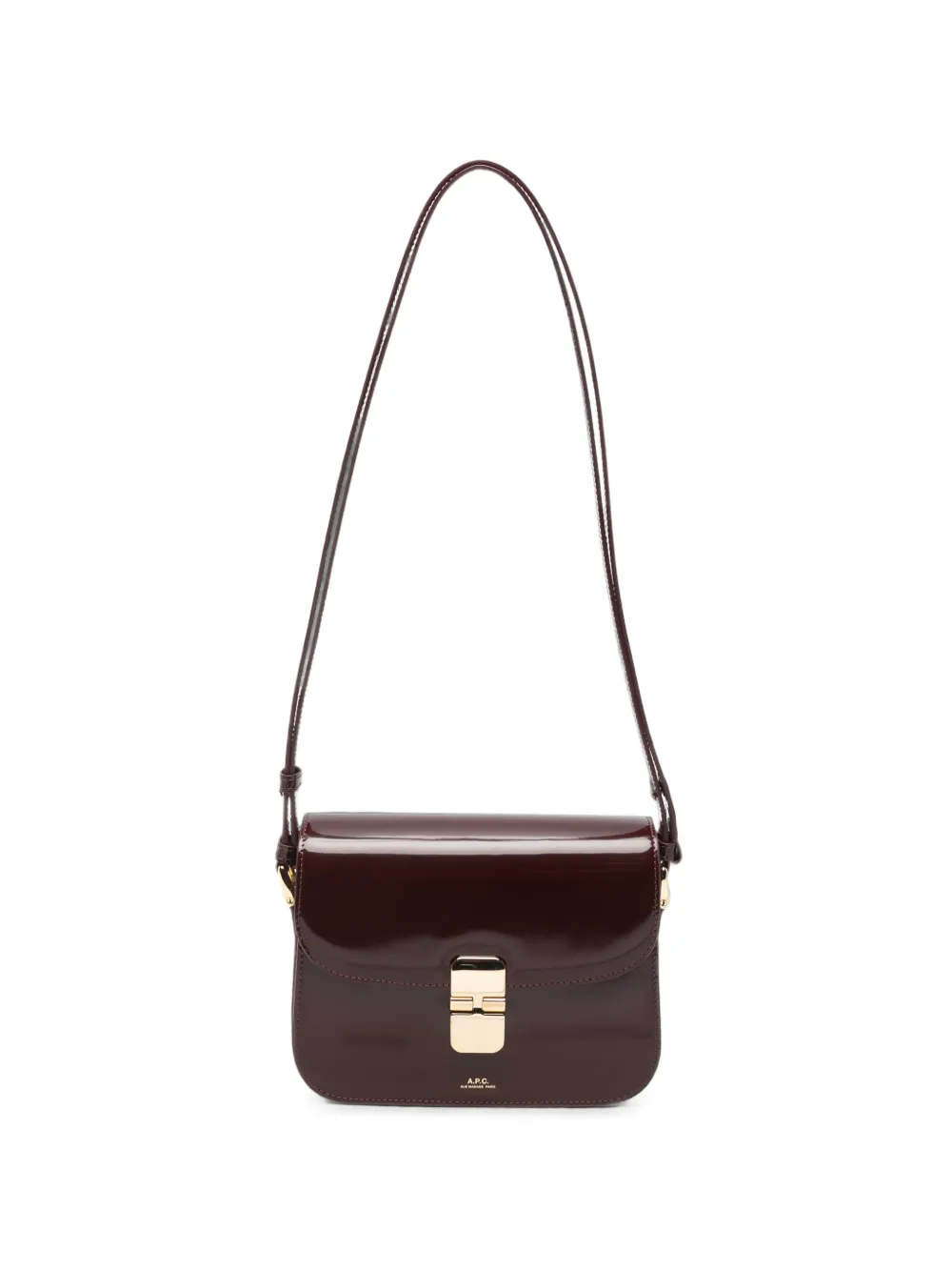 A.P.C. small Grace patent-leather shoulder bag