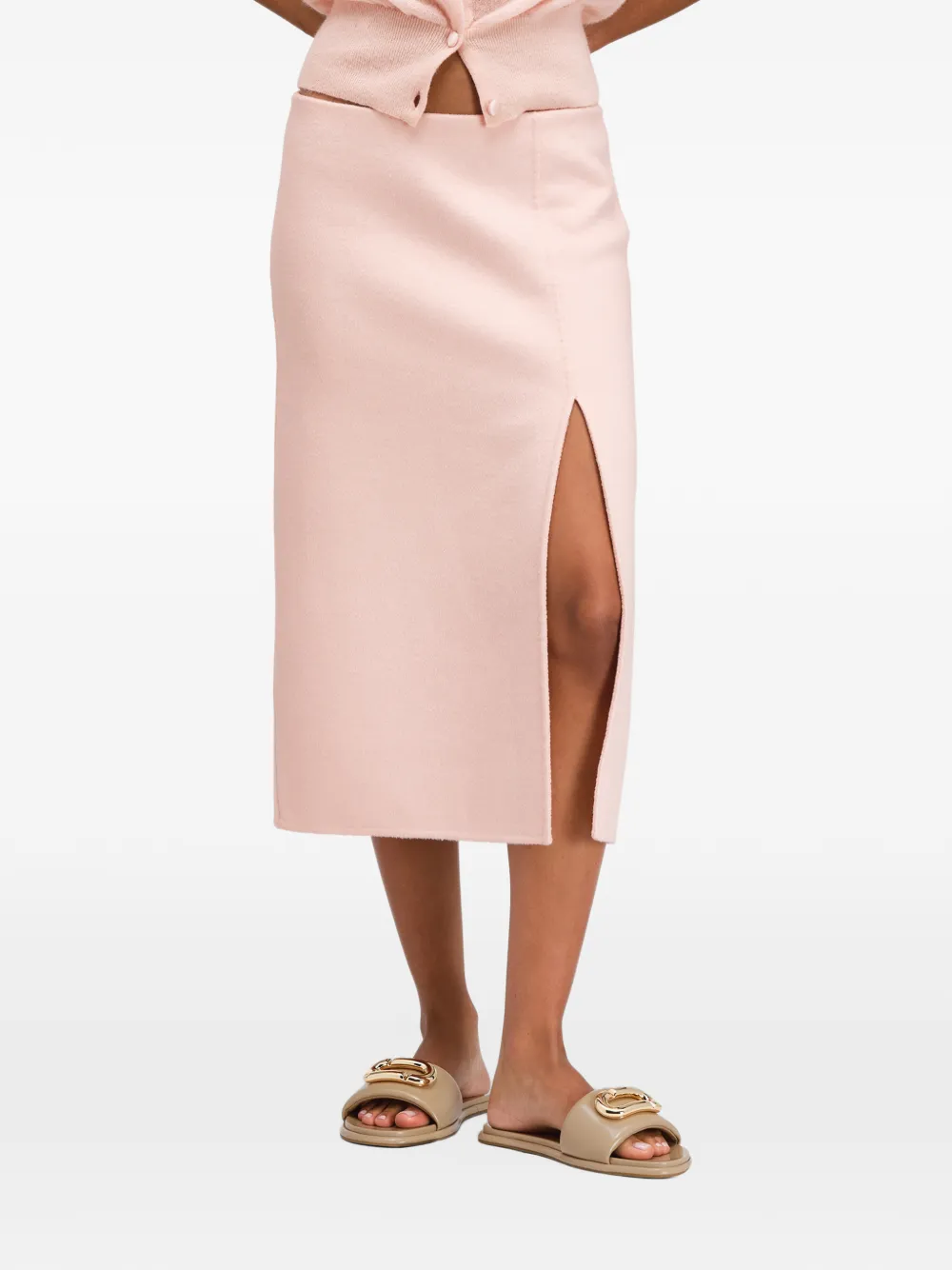 Marc Jacobs Midi-rok met split Roze